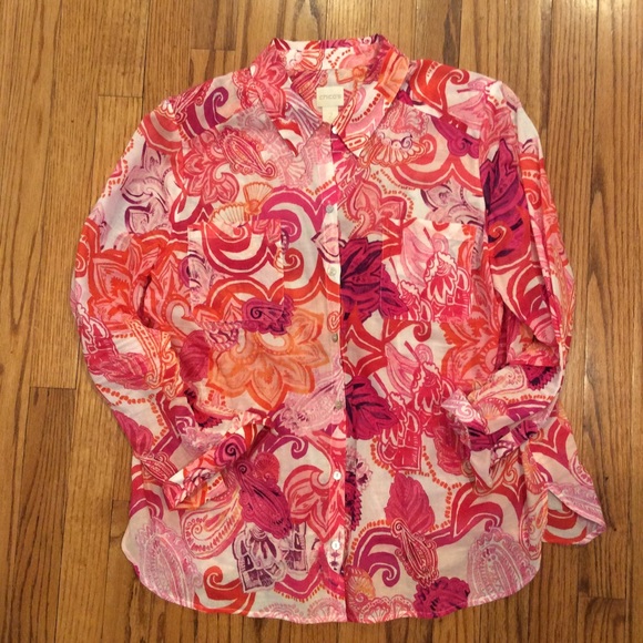 Chico's Tops - Chico’s Lightweight Blouse Top Pink Size 2 12 14